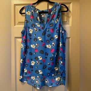 Adrianna Papell floral high low top, size L. Perfect for summer or work.